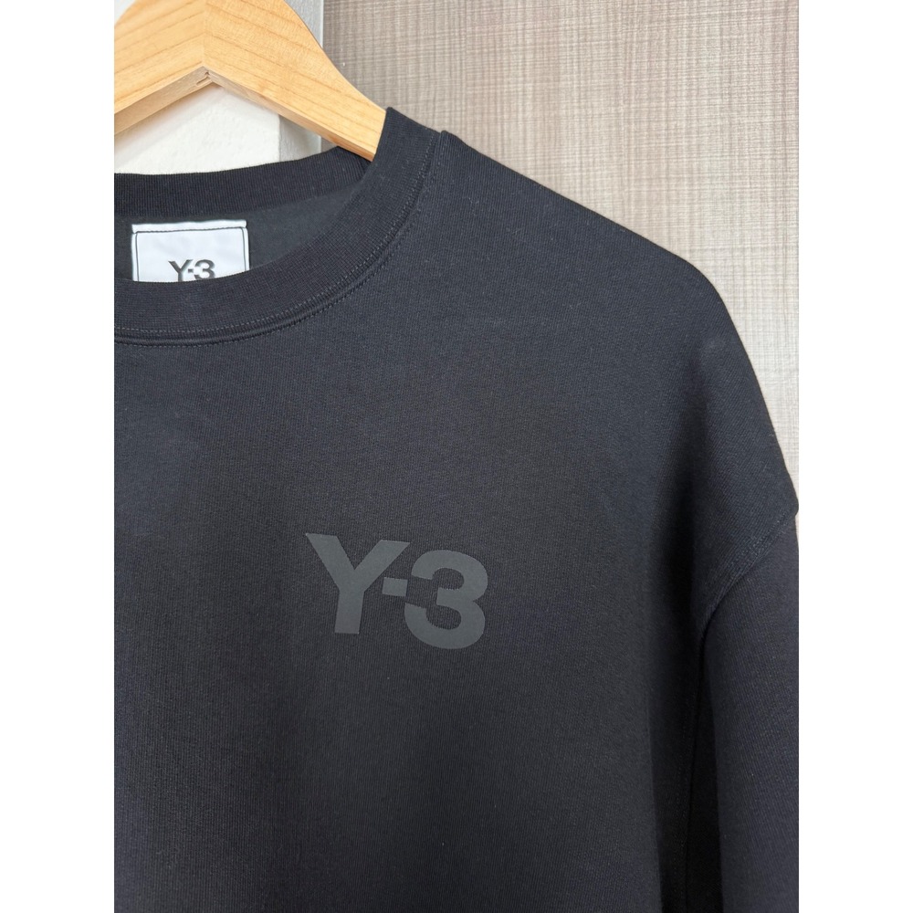 Y3 Adidas Yohji Yamamoto Black Brushed Terry Crewneck Sweatshirt Size Large - Picture 6 of 13